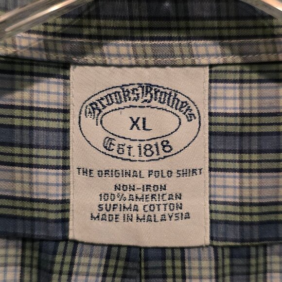 Brooks Brothers Men's Plaid Short Sleeve Cotton Button-Down Shirt Size XL - Picture 7 of 8